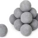 Skyflame Ceramic Fireplace Balls, Set of 12 Round Fire Stones Set for Indoor and Outdoor Fire Pits or Fireplaces Accessory, 4 Inch, Gray