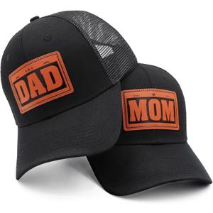 Mom and Dad Hats New Mom Dad Gifts for Dad Adjustable Baseball Caps Parents Gifts for Couples Black