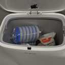 CTIME Bathroom Trash Can Set - Narrow White Plastic Small Trash can, a Toilet Wand, Toilet Brush Holder and 36 Refills, 2 Gallon Trash can with pop-up lid, Suitable for bathrooms and Small Toilets.