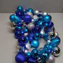 6 FEET Christmas Ball Garland Ornaments Shatterproof Xmas Hanging Balls Decorations for Home Indoor Outdoor Mantel Holiday Party Wedding Tree - Dark Blue & Light Blue & Silver