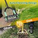 Lawn Aerator Automatic Dirt and Leaf Clean Design,Pre-Assembled 15 Iron Spikes Metal,Soil Lawn Aerating Tools for Yard Lawn and Garden, Lawn Aerator Spikes aerating Tool