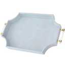 22.6'' × 13'' Coffee Table Tray Shagreen Decorative Tray for Ottoman Home Decor Serving Tray with Acrylic Gold Handles Modern Elegant Scalloped Large Ottoman Tray