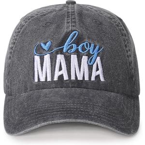 InnoBeta Boy Mom Hat for Women, Boy Mom Gifts for Mothers Day, Christmas, Birthday, Adjustable Embroidered Baseball Cap, Mama Gray