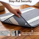 Bath Mats for Bathroom Non Slip Washable, Absorbent Quick Dry Bathroom Mat with Durable Hot Melt Adhesive Backing, Chenille Floor Mat for Tub, Shower, Sink, Medium (30" x 18"), Navy&White Block Stripe