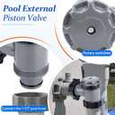 Pool Plunger Valve 12355 Large Inlet Air Nozzle Fits for Intex Above-Ground Pool Parts Replacement, On/Off Plunger Valve with Strainer also Compatible Frame Set & Ultra Frame Pool