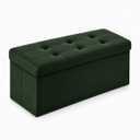 ALASDO 30 Inch Folding Storage Ottoman Bench with Hidden Storage, Velvet Storage Ottoman Foot Rest Stool, End of Bed Bench for Bedroom, Living Room, Entryway and Closet, Dark Green, 30"D x 15"W x 15"H