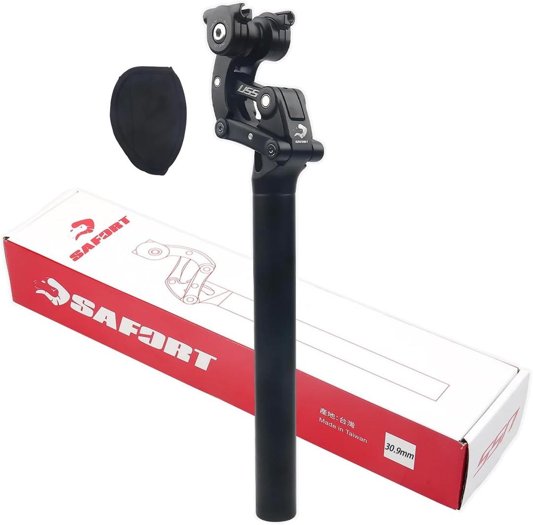 SAFORT USS SP18 Suspension Seatpost 4-Links Structure with Hard/Soft Micro Adjustment Function 27.2/28.6/30.0/30.4/30.9/31.6/33.9mm for Road, Gravel, MTB & Electric Bikes