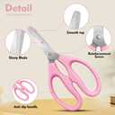 3 x Pink Scissors for School Multipurpose Stylish: 5 inch - Comfort Grip - Stainless Steel - Scissors with Home - Office - for Cutting Paper - Open Envelopes - Cut Tape