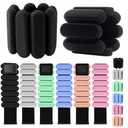 Wrist Weights, Silicone Adjustable Ankle Weights for Women Men - Strengthen Arms and Legs Ideal for for Home Gym Workout, Running, Yoga, Pilates, Barre, Exercise, Strength Training (Natural Black, 4 lbs Pair (2 lb Each))