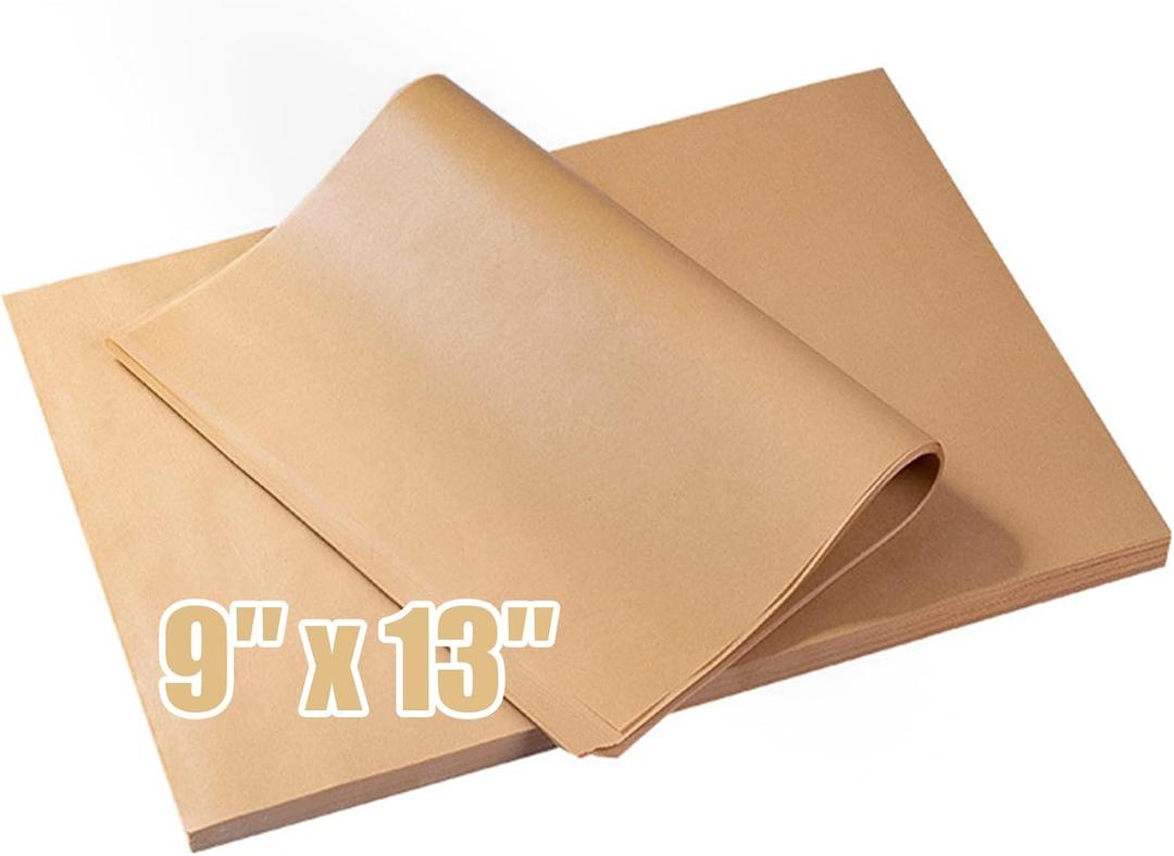 GOAUS Parchment Paper Sheets 13 x 9 Inch, Precut Unbleached Baking Sheets 150 Pcs for Baking, Air Frying, Cooking, Grilling, Steaming, Rectangular Baking Paper Fits Air Fryer, Oven, Microwave