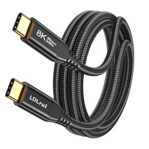 LDLrui USB4 Data Cable 3FT, 40Gbps, Thunderbolt 4/3 Compatible, 240W PD 3.1 Fast Charging, 8K@60Hz USB C Video Cable for MacBook Pro, iPhone 16/17, SSD, Dock & Monitor