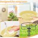 Bird Bath for Outside,40In Freestanding Birdbath with Stable Metal Stake, Rustproof Easy Clean Plastic Bowl for Garden Patio Yard Lawn Decor (Beige)