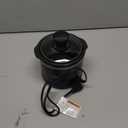 KOOC Small Slow Cooker, 0.65 Quart, Free Liners Included, Upgraded Ceramic Pot, Nutrient Loss Reduction, Sauces, Stews & Dips, Stainless Steel, Black, Round