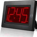 KWANWA Large Digital Alarm Clock, 3" LED Display Battery Operated, Dimmable Auto Night Mode, Easy to Read for Seniors Visually Impaired, Cordless Wall Clock or Table Clock for Bedroom Kitchen Office