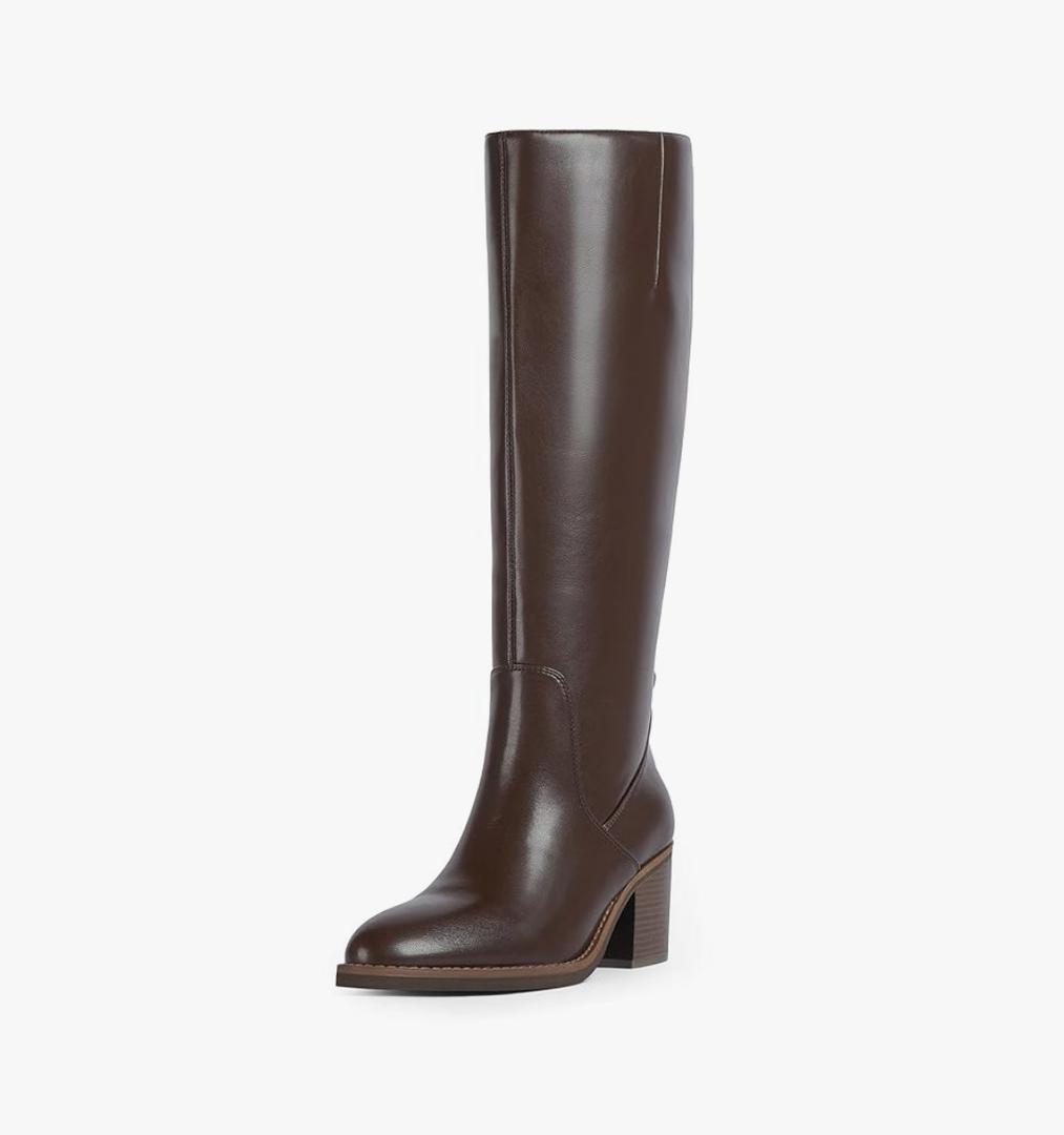 Knee High Boots Women Chunky Heel Rounded Toe Tall Boots Women Block High Heel Fall Long Boots,9