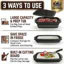 (30L/ 8 Gal) XXL BBQ Prep Tub, Collapsible Meat Prep Tub with Lid, 3-in-1