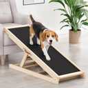 Dog Ramp for Couch, Adjustable Height from 18" to 23.6", Foldable Ramps for Pets to Get on Bed with Traction Rubber Mat, Wooden Portable Stairs for Small to Large Dogs