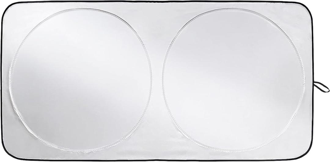 EcoNour Windshield Sun Shade | X-Small 60 x 21 inches, Black/Silver