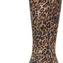 Naturalizer Women's Deesha Wide Calf Knee High Boot Dark Brown Leopard Suede 10 WW