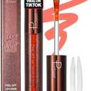 Peel Off Lip Liner Stain with Tweezer, Highly Pigmented Matte Finish Lip Tint Stain Makeup for Women, Long Lasting Waterproof Smudge-Proof Liquid Lipstick for All Skin Types, SUNFLARE #3