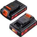 Replace for Black and Decker 20V MAX Battery (LBXR20), 4.0Ah Lithium Ion Battery, Compatible with Black Decker & Stanley & Porter Tools, Outdoor Equipment and 20V Vacuums (2Pack)
