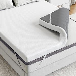 LIKIMIO Mattress Topper Twin, 3 Inch Cooling Gel Memory Foam Mattress Topper with Ice Silk Cover, Dual Layer Ventilated Foam for Pressure Relief, 3D Mesh & Firmness, CertiPUR-US Certified