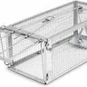 Humane Rat Trap Cage Live Catch & Release Mouse Trap for Indoor Home, Small Animal Cage for Chipmunk, Squirrel & Rodent, Easy Set High-Sensitive Trigger, 10.5