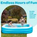 Premium Large Inflatable Pool with Soft Floor, Handles and Drain for Adults and Kids, 90"x60"19" Durable Blow Up Outdoor Swimming Pool for Backyard, Summer Gift, Family Size Kids Pool