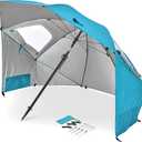 Sport-Brella Premiere UPF 50+ Umbrella Shelter with Patented Side Panels and Tilt Mechanism, Heavy-Duty 1.25 Inch Center Pole, Auger Anchor for Sand and Grass