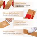 Floor-Transition-Strip Self Adhesive Door-Threshold 36 inch, 0.4'' Rise Thresholds Ramps for Doorways, Edge-Reducer Vinyl-Transition-Strip for Door/Floor(Light Brown)