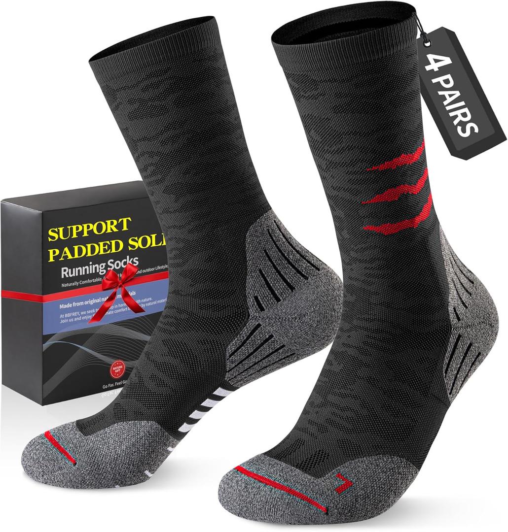 5 x Crew Compression Socks for Men Women - Mild Support, Wicking Cushioned Compression Running Socks for Sport Basketball