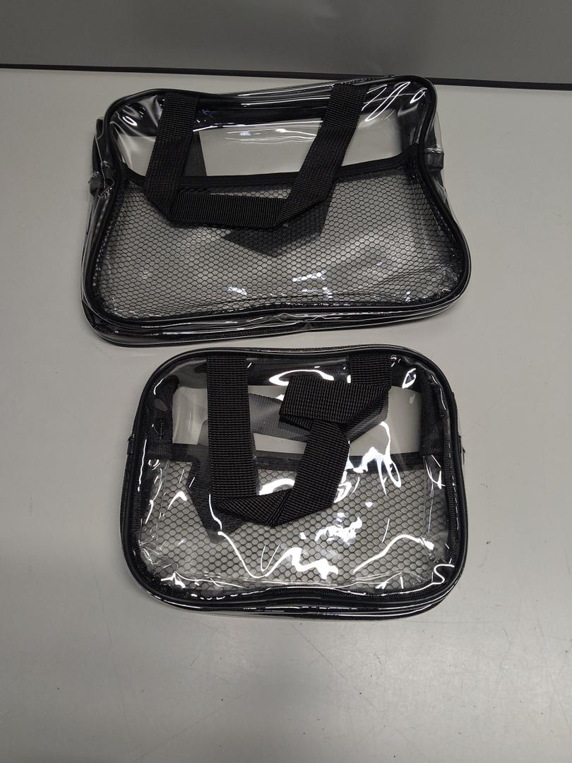 XEWEA Clear Travel Toiletry Bags with Handles & Pocket for Men Women, TSA Approved Transparent Makeup Bag,Waterproof PVC Quart Organizer with Zipper for Toiletries Airline Essentials