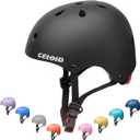 CELOID Kids Bike Helmet,Toddler Skateboard Helmets for Ages 5-8-9 Years Boys Girls,Adjustable Multi-Sport Bicycle Skateboarding Football Roller Skating Scooter Rollerblade Balance Bike Helmet,Black