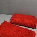 Bathroom Rugs Sets 2 Piece,Super Absorbent Soft,Thick,Machine Washable Chenille Bath Mat,Non Slip Toilet Floor Rug,Bath Mats for Bathroom,20x32 Plus 20x20 U Shape,Red