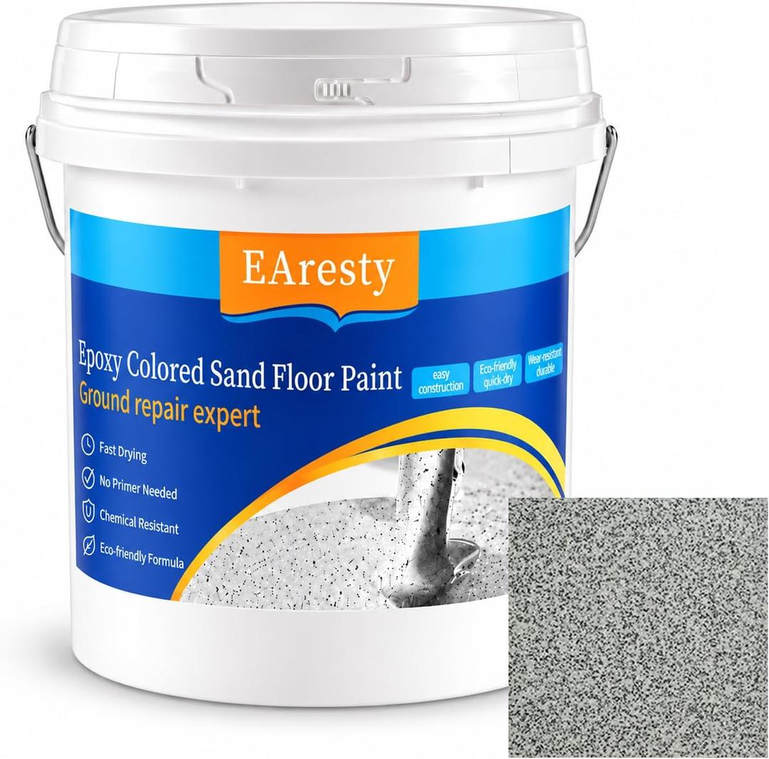 Epoxy Colored Sand Floor Paint for Concrete, Self-Leveling Floor Coating, 634.93 Ounce