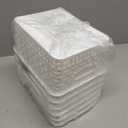WYT Woven Plastic Storage Baskets, 6 Pack White Weave Bins Organizer, 10.1" x 7.55" x 4.1"