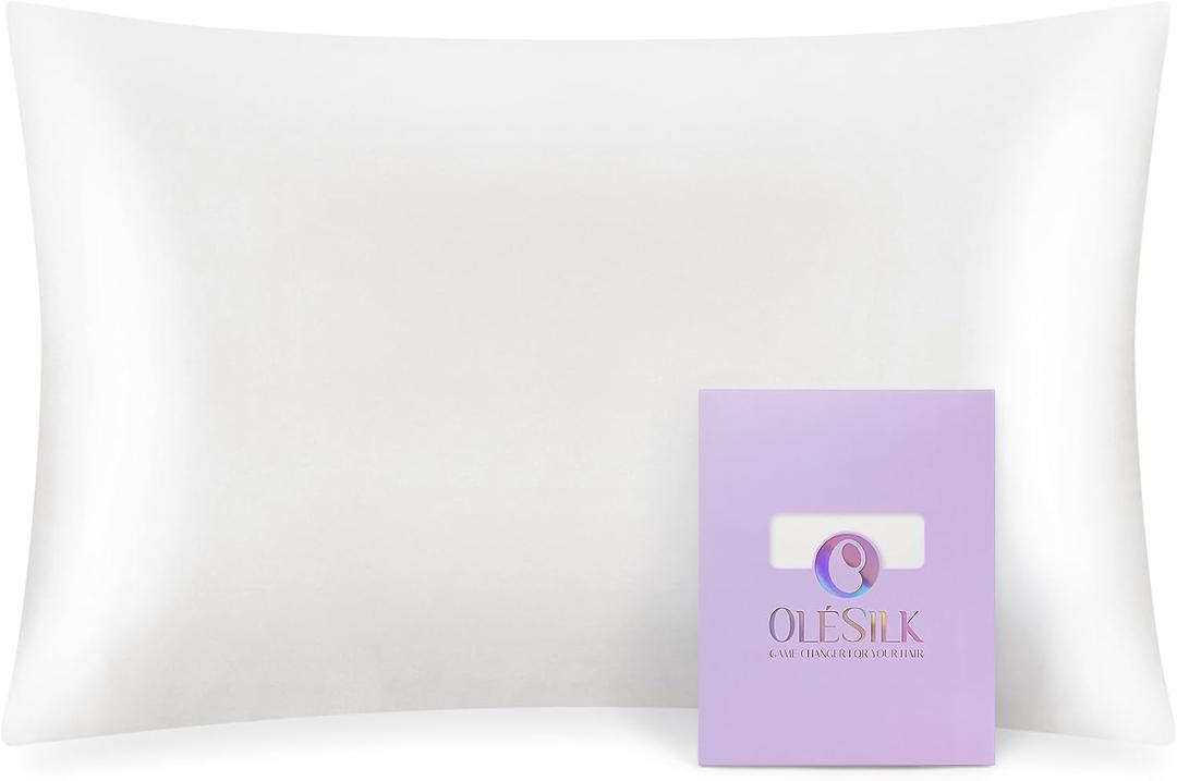 OLESILK Toddler 100% Mulberry Silk Pillowcase, Breathable Soft Smooth for Nursery Kids Night Sleeping, Silk Travel Pillow Cases with Hidden Zipper (1 Pack, Ivory, 13"x18")