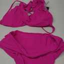 AI'MAGE High Waisted Bikini Sets Two Piece Tummy Control Swimsuits V Neck Summer Beach Swim Bathing L, Pink