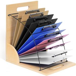 JoyCat Clipboard with Storage, Wood and Metal Clipboards Holder Small White Board Organizer for Classroom Office (Assembly Required) (1)