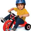 Mickey Mouse Fly Wheels Junior Cruiser Ride On - Disney Junior Kids Tricycle with Character Graphics Featuring Mickey Mouse Disney Mickey Tricycle with 10 Inches Front Wheel - For Kids Ages 2 to 4