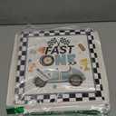 256pcs Fast One Birthday Decorations for Boys, All-in-1 Supplies Pack with 20pcs Vintage Race Car and Car Themed Plates, Napkins, 2pcs Tablecloth for Fast One Birthday Decorations