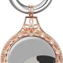 Elegant Metal Keychain Holder Case Compatible with AirTag for Women Girl (Rose Gold)