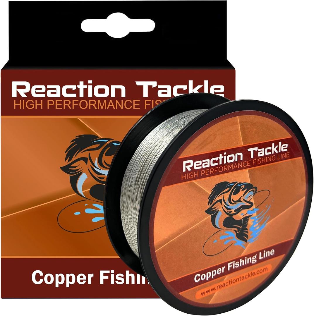 Reaction Tackle Copper Trolling Wire - Copper Fishing Line - Corrosion Resistant Tin Coated Super Smooth and Thin Diameter to Reach Deeper Depths (32LB / 300 foot)