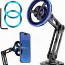 FULLIKES Magnetic Car Mount for Cell Phone, Compatible with MagSafe Car Mount, Cell Phone Holder Car Magnetic with Adjustable Arm, Magnet Phone Holder for Car, Gifts for Men Women