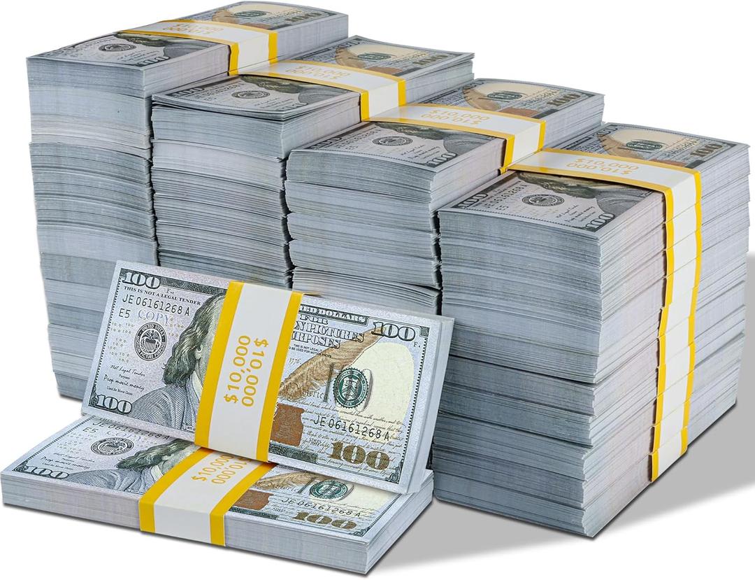 500 PCS Prop Money Play Money, Movie Prop Play for Kids Pretend Play - Number Learning Education Toys for Girls Boys, Prop for Board Game,Videos,Birthday Parties