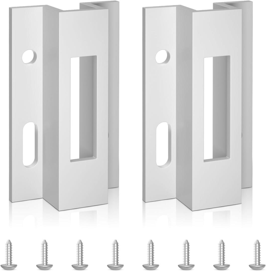 Patio Sliding Door KeeperHook Style LatchE 2124 Latch Lock Replacement Pella,Micron 1200 Series,Viking Doors and Other Sliding Glass Doors,Extruded Aluminum (White) (2 Pack)