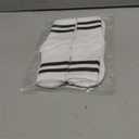 BONANGEL BONNAGEL Kids Athletic Crew Socks Boys Girls White Black Dress Socks Cotton School Uniform Socks 4Pairs, 6-8 Years, Whitestripe