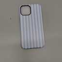 Cute Case for iPhone 12 Mini, Striped Phone Case for iPhone 13 Mini Aesthetic Pattern Design, Hybrid 2-Layer Shockproof Protective Cover for Girls Women (Blue,12mini/13mini)