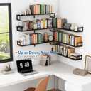 Harwaya Large Floating Book Shelves for Wall Set of 3, 36 Inch Long Wall Mount Bookshelf for Bedroom, Heavy Duty Wood Hanging Bookshelves for Books, Laundry Living Room Classroom Library -Black