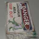 Dinosaur Gifts Vintage Dinosaur Sign Danger Dinosaur Area Keep Out Tin Sign for Boys Room Dino Themed Room Nursery Room Dinosaur-Park Decor 8 x 12 inches(3308)